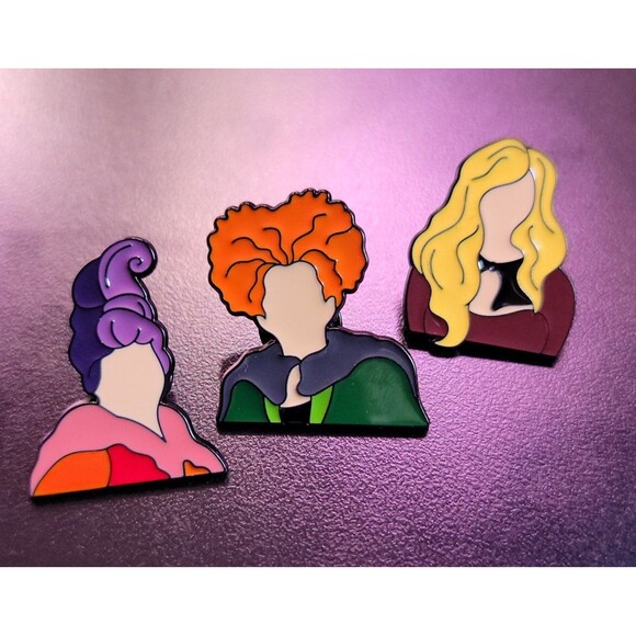 Set of hocus pocus Witches enamel pins - Picture 1 of 2